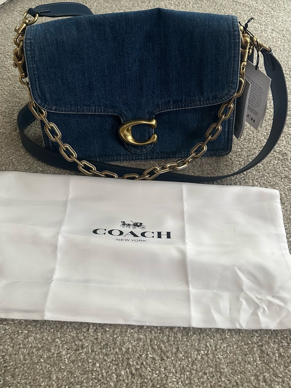 Coach Denim Chain Tabby 30 Shoulder Bag with Gold Hardw - Picture 4 of 7